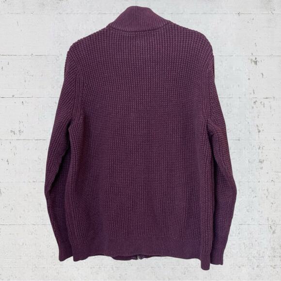 LL Bean Men’s Organic Cotton Waffle Knit Full Zip Cardigan Sweater XXL Tall - Picture 4 of 10